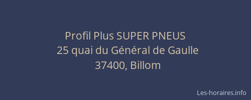 Profil Plus SUPER PNEUS