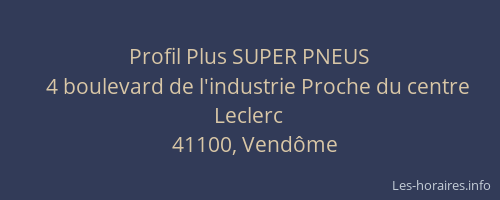 Profil Plus SUPER PNEUS