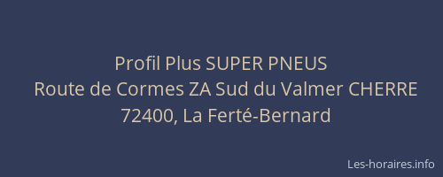 Profil Plus SUPER PNEUS