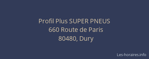 Profil Plus SUPER PNEUS