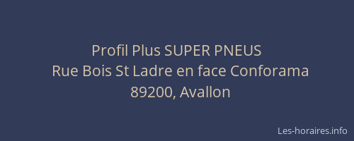Profil Plus SUPER PNEUS