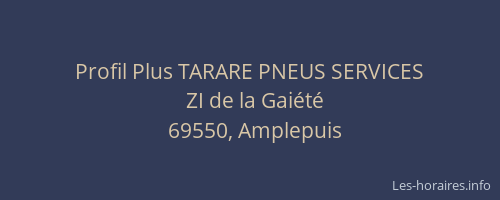 Profil Plus TARARE PNEUS SERVICES