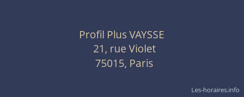 Profil Plus VAYSSE