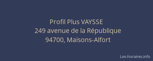 Profil Plus VAYSSE