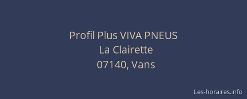 Profil Plus VIVA PNEUS