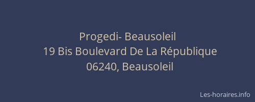 Progedi- Beausoleil