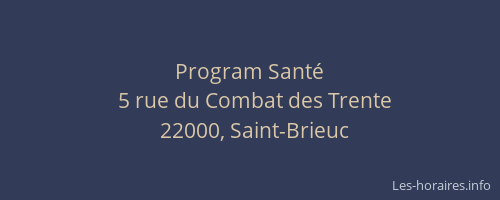 Program Santé