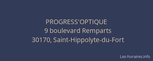 PROGRESS'OPTIQUE