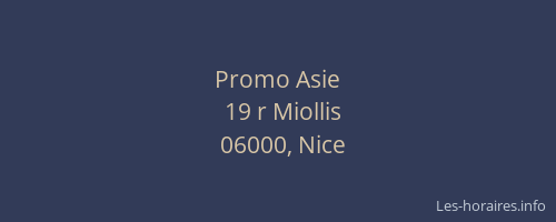 Promo Asie