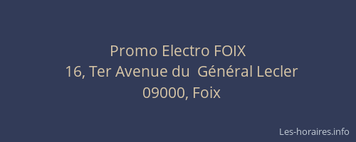 Promo Electro FOIX
