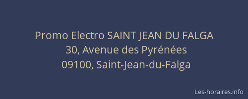 Promo Electro SAINT JEAN DU FALGA