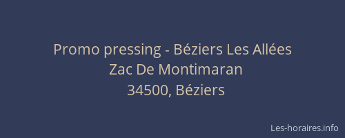 Promo pressing - Béziers Les Allées