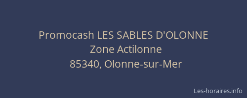 Promocash LES SABLES D'OLONNE