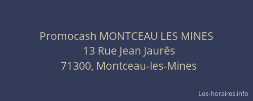 Promocash MONTCEAU LES MINES