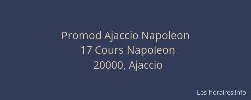 Promod Ajaccio Napoleon