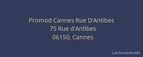 Promod Cannes Rue D'Antibes