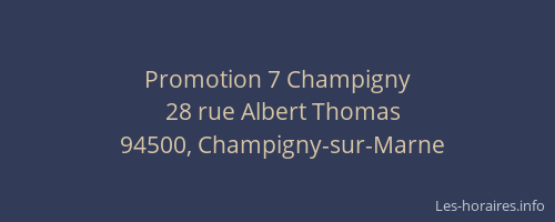 Promotion 7 Champigny
