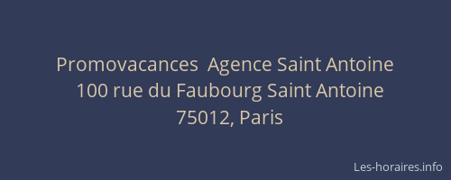 Promovacances  Agence Saint Antoine