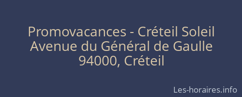 Promovacances - Créteil Soleil