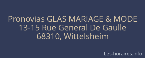 Pronovias GLAS MARIAGE &amp; MODE