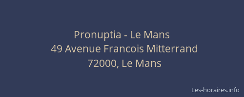 Pronuptia - Le Mans