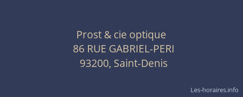 Prost & cie optique
