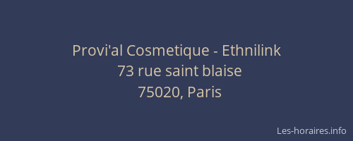 Provi'al Cosmetique - Ethnilink