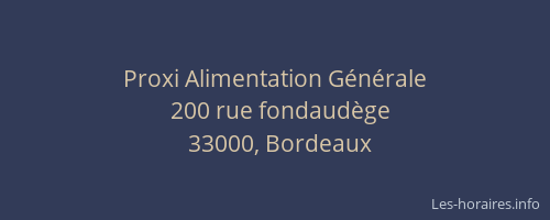 Proxi Alimentation Générale