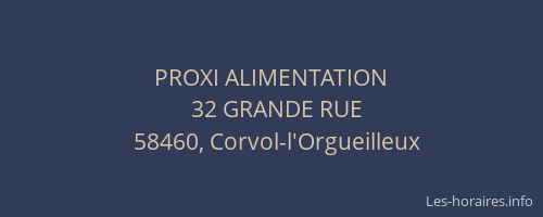 PROXI ALIMENTATION