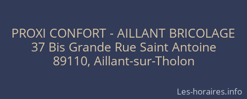 PROXI CONFORT - AILLANT BRICOLAGE