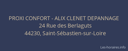 PROXI CONFORT - ALIX CLENET DEPANNAGE