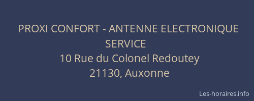 PROXI CONFORT - ANTENNE ELECTRONIQUE SERVICE