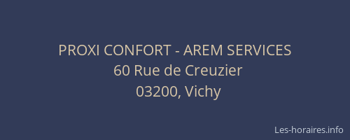 PROXI CONFORT - AREM SERVICES