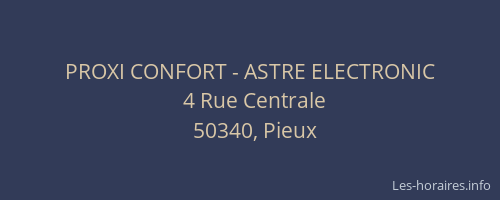 PROXI CONFORT - ASTRE ELECTRONIC