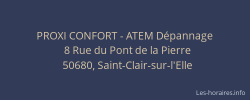 PROXI CONFORT - ATEM D&eacute;pannage
