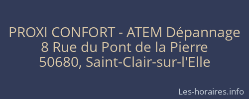 PROXI CONFORT - ATEM Dépannage