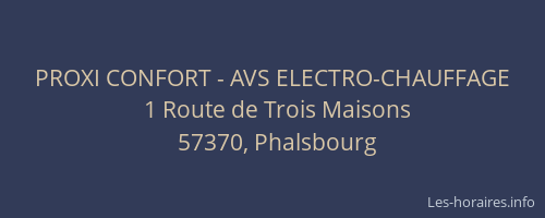 PROXI CONFORT - AVS ELECTRO-CHAUFFAGE