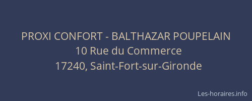 PROXI CONFORT - BALTHAZAR POUPELAIN