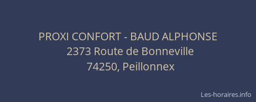 PROXI CONFORT - BAUD ALPHONSE