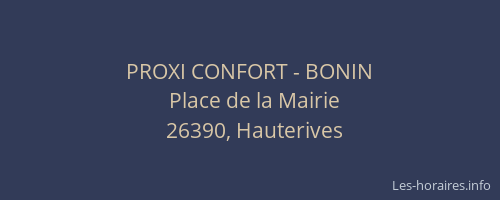 PROXI CONFORT - BONIN