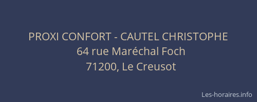 PROXI CONFORT - CAUTEL CHRISTOPHE