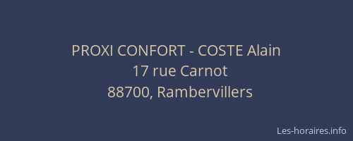 PROXI CONFORT - COSTE Alain