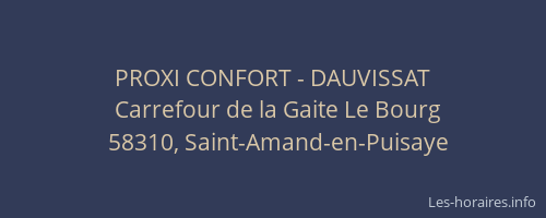 PROXI CONFORT - DAUVISSAT