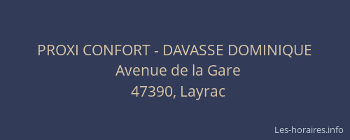 PROXI CONFORT - DAVASSE DOMINIQUE