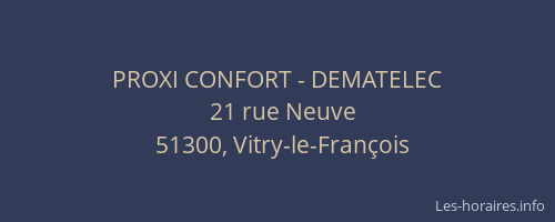 PROXI CONFORT - DEMATELEC