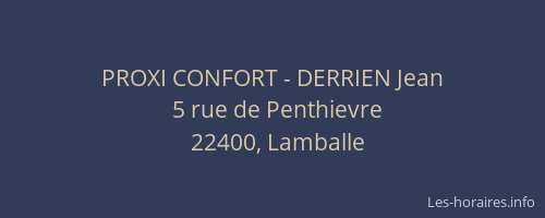 PROXI CONFORT - DERRIEN Jean