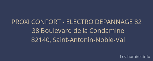 PROXI CONFORT - ELECTRO DEPANNAGE 82