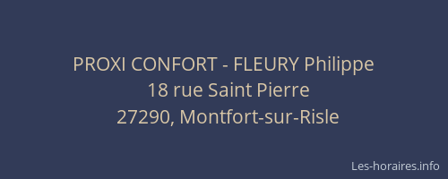 PROXI CONFORT - FLEURY Philippe