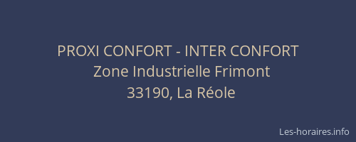 PROXI CONFORT - INTER CONFORT