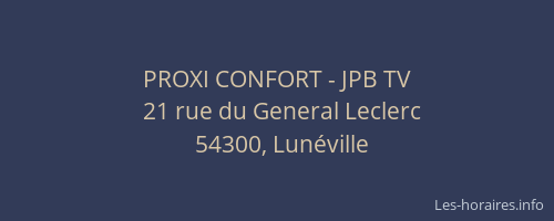 PROXI CONFORT - JPB TV